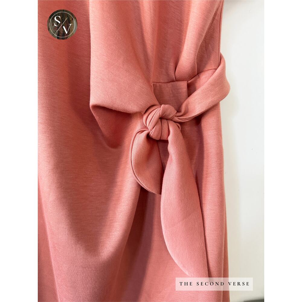 Lucky & Coco Sleeveless Side Tie Dress Coral Peach Casual Work XL - Picture 6 of 9